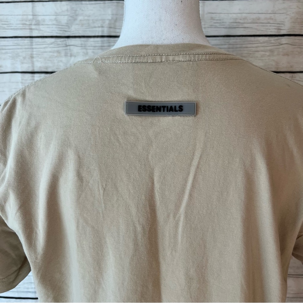 Essentials Beige Tee with Black Lettering - Picture 4 of 7